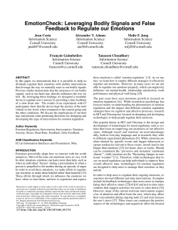 EmotionCheck - People-Aware Computing Lab