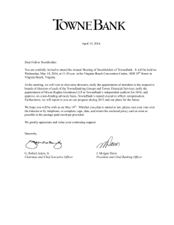2016 TowneBank Proxy Statement