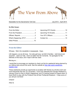 July 2013-April 2014 - Sacramento Tall Club