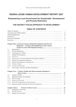 SIERRA LEONE HUMAN DEVELOPMENT REPORT 2007