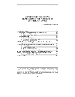 Criminalizing the Purchase of Counterfeit Goods