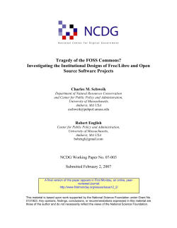 Tragedy of the FOSS Commons