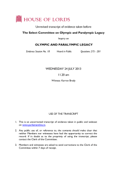 Unrevised transcript of evidence taken before The