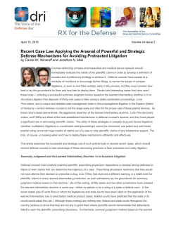 Recent Case Law Applying the Arsenal of Powerful and Strategic