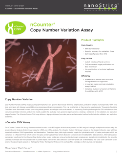 NanoString&reg;: Product Data Sheet | nCounter&reg; Copy Number