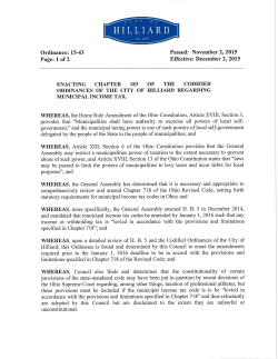 city of hilliard income tax ordinance
