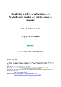 Storytelling in different cultural context: Applications to