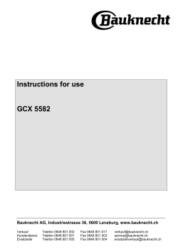 Instructions for use GCX 5582