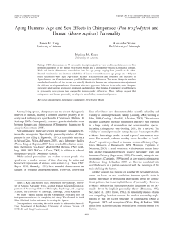 Aping Humans: Age and Sex Effects in Chimpanzee