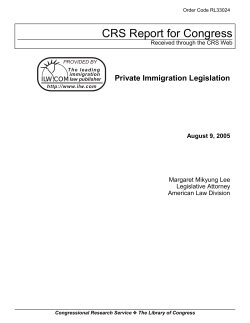 Private Immigration Legislation - ILW.COM visas, greencard and