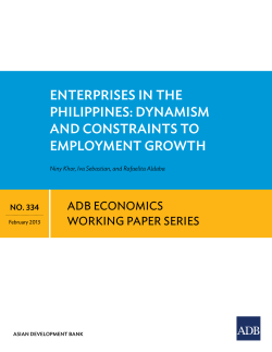 Enterprises in the Philippines: Dynamism and Constraints to