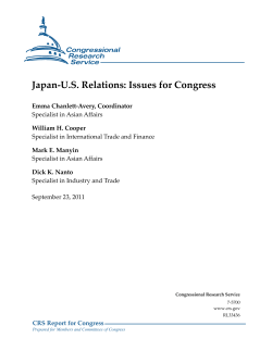 Japan-US Relations: Issues for Congress