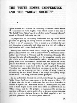 The White House Conference and the "Great Society,"