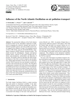 Influence of the North Atlantic Oscillation on air pollution transport