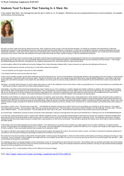 Effective Use of Online Tutoring