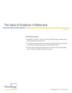 The Value of Dividends in Retirement