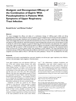 Analgesic and decongestant efficacy of the combination of aspirin
