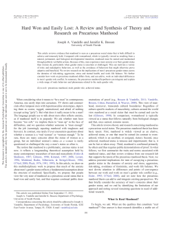 Hard Won and Easily Lost - American Psychological Association