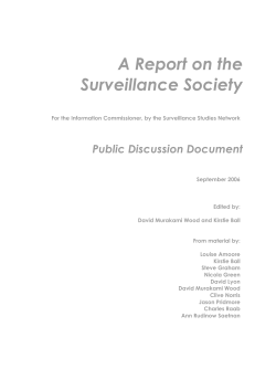 A report on the Surveillance Society public discussion document