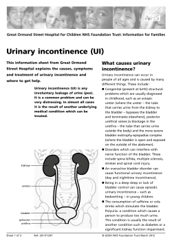 Urinary incontinence (UI) - Great Ormond Street Hospital