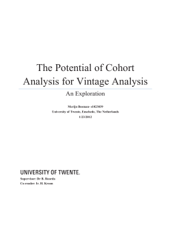 The Potential of Cohort Analysis for Vintage Analysis