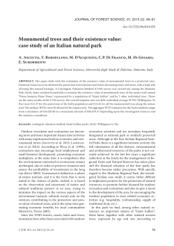 Monumental trees and their existence value: case study of an Italian