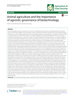 Animal agriculture and the importance of agnostic governance of