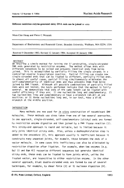 Different restriction enzyme-generated sticky DNA ends can be