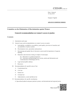 General recommendation on women`s access to justice Contents