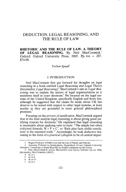 DEDUCTION, LEGAL REASONING, AND THERULEOFLAW
