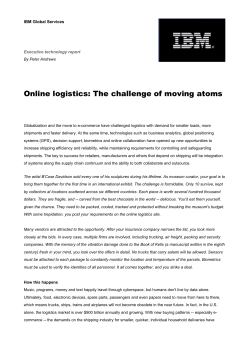 Online logistics: The challenge of moving atoms