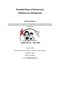 Hundred Days of Democracy Children are still Ignored