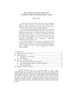 ARE JUDGES TIED TO THE PAST? EVIDENCE FROM