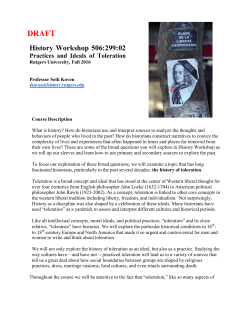 Practices and Ideals of Toleration