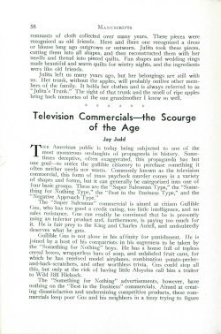 Television Commercials-the Scourge of the Age