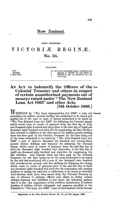 30 Victoriae 1866 No 34 Loan Expenditure Indemnity
