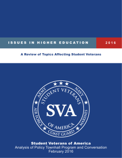 Policy Townhall Report - Student Veterans of America