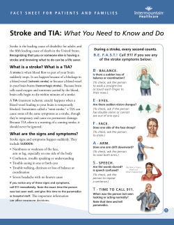 Stroke and TIA: What You Need to Know and Do