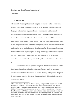 Existence and Quantification Reconsidered