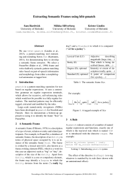Extracting Semantic Frames using hfst-pmatch