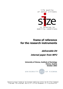 frame of reference for the research instruments
