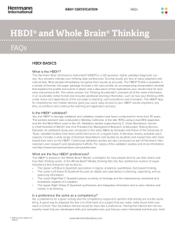 HBDI&reg; and Whole Brain&reg; Thinking