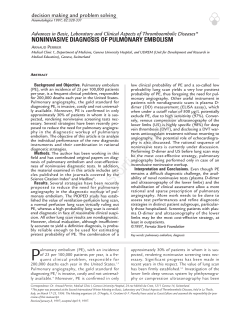 Noninvasive diagnosis of pulmonary embolism
