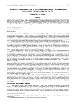Effects of Country-of-Origin on US Consumer Preferences for French