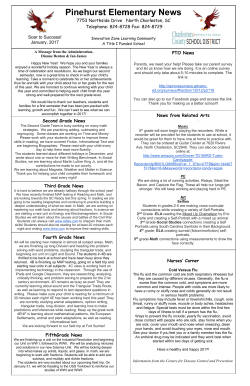 pies newsletter 2nd quarter - Pinehurst Elementary School
