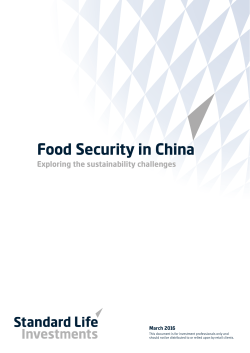 Food Security in China - Standard Life Investments