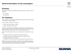 General information on fuel consumption Summary Air resistance