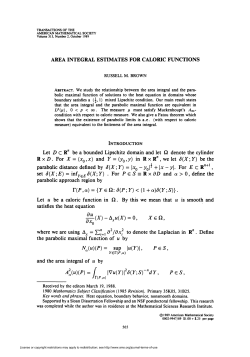 AREA INTEGRAL ESTIMATES FOR CALORIC FUNCTIONS T(P,a