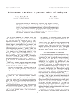 Self-Awareness, Probability of Improvement, and the Self