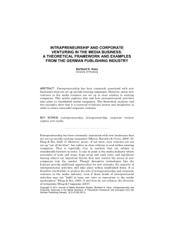 Intrapreneurship and Corporate Venturing